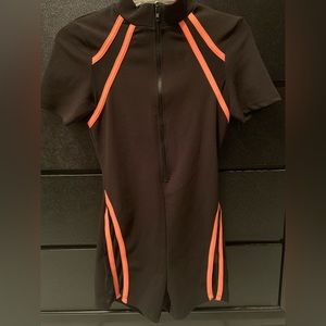 Fashion Nova black and orange jumpsuit